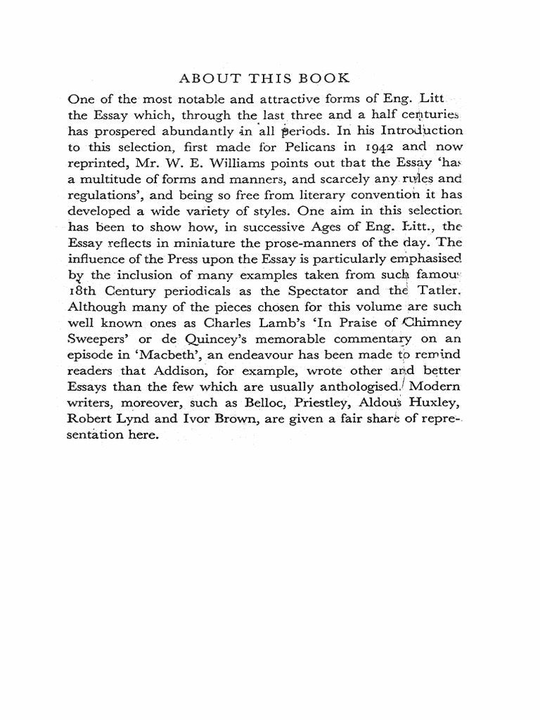A Book of English Essays