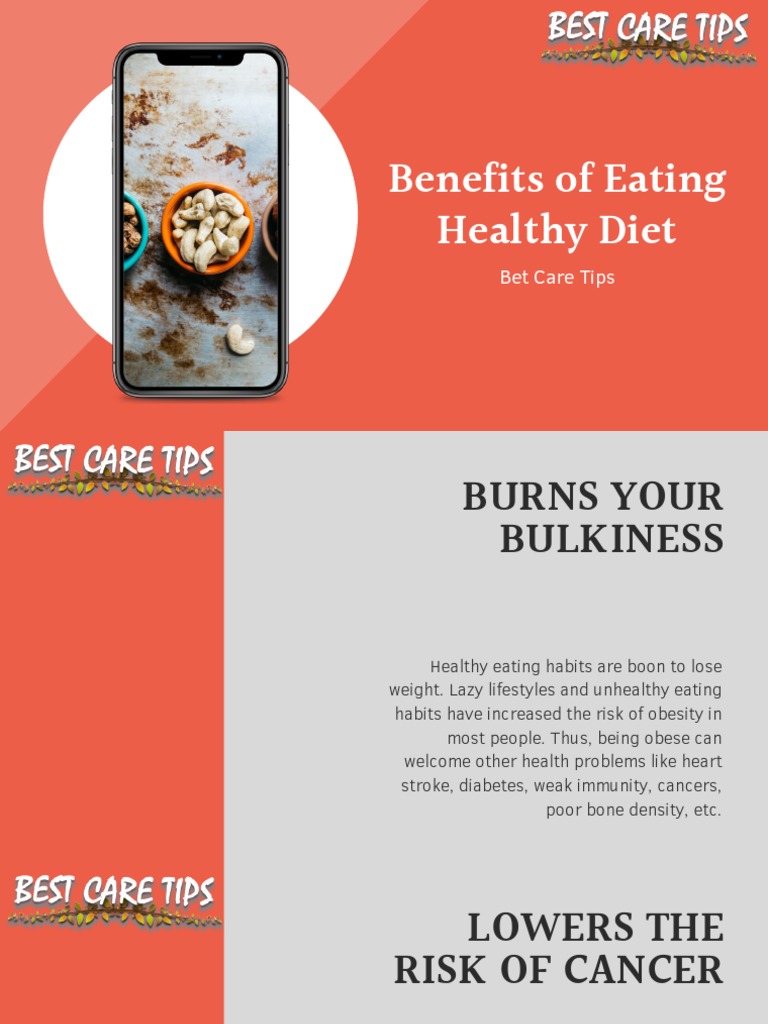 Benefits of Eating Healthy Diet | PDF | Healthy Diet | Determinants Of ...