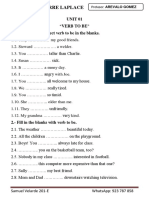 Verb To Be Pronoun Chart PDF