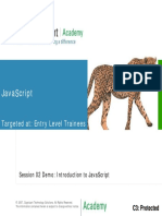 Javascript: Targeted At: Entry Level Trainees