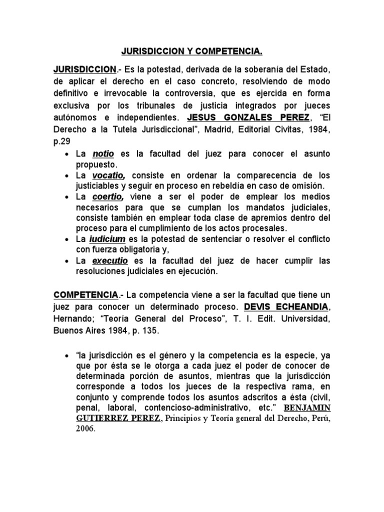 Jurisdiccion y Competencia | PDF | Jurisdicción | Ley procesal