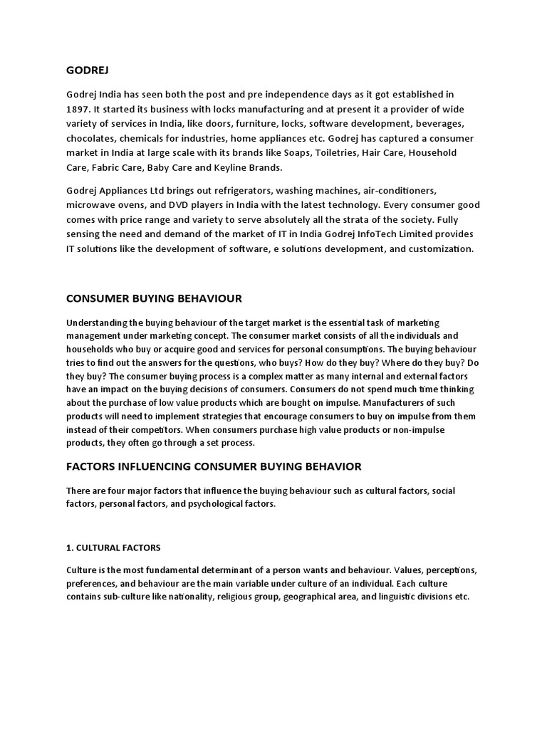 Consumer Buying Behaviour | PDF | Behavior | Consumer Behaviour