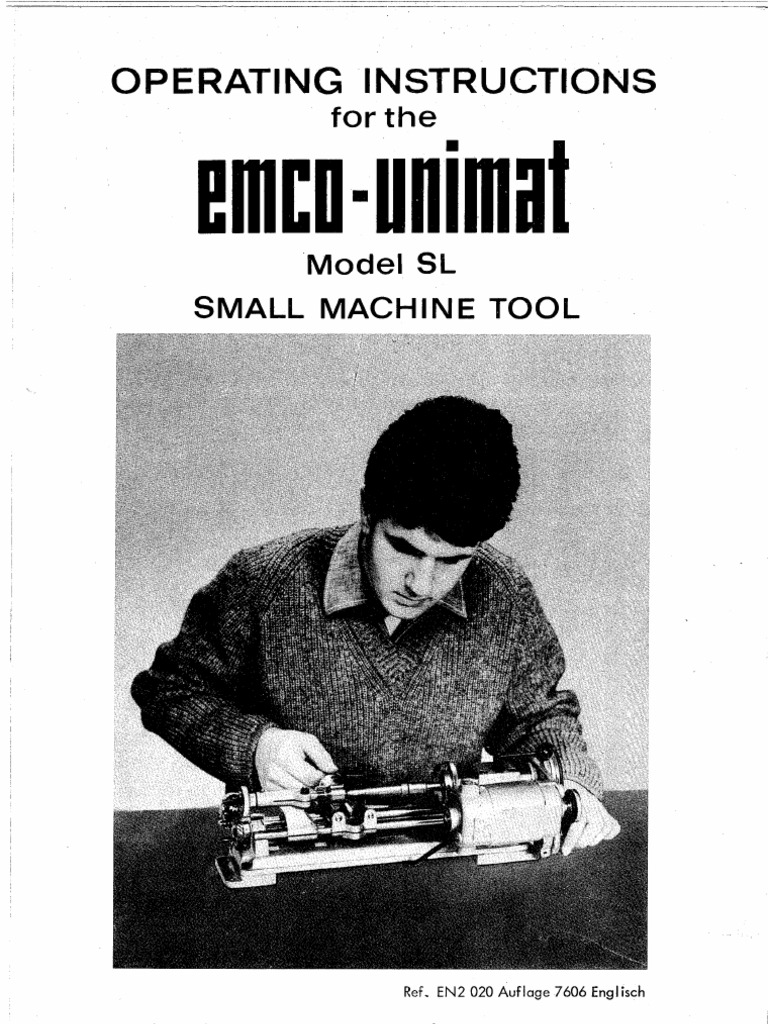 Emco Unimat SL and DB Manual (English)