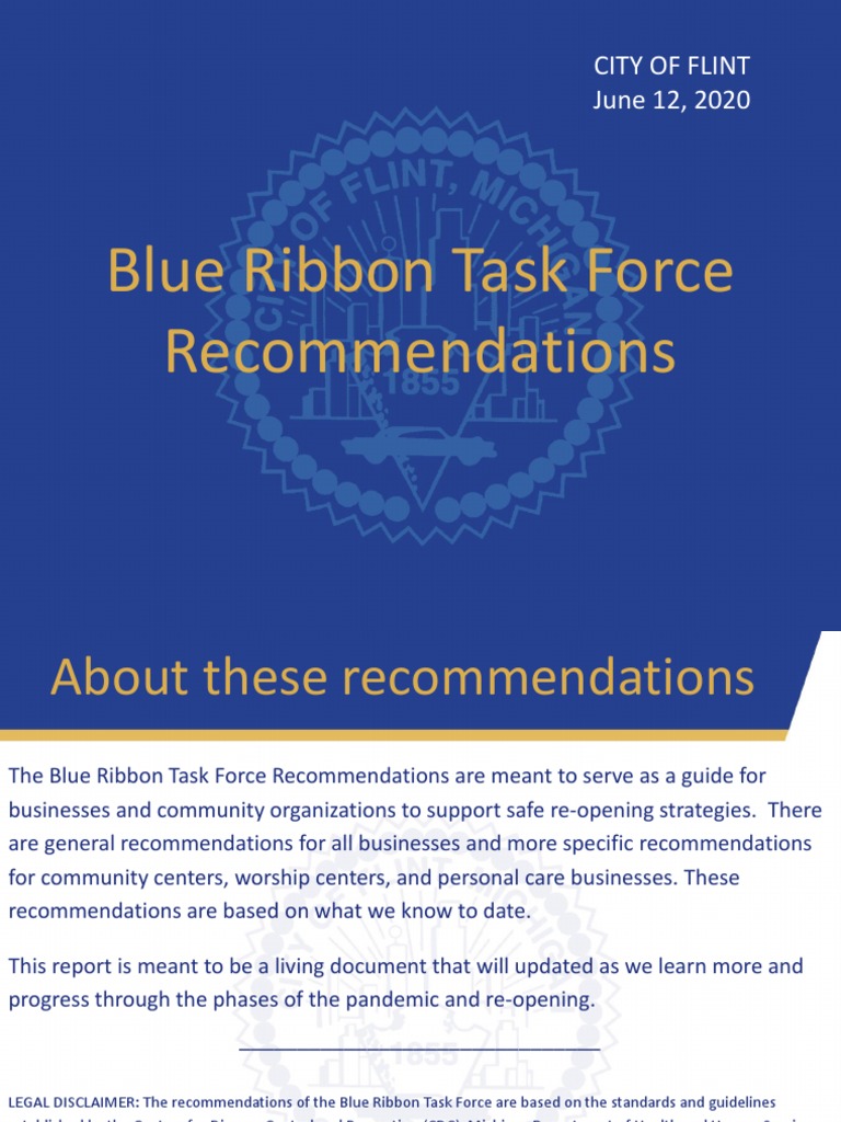 Flint Task Force Reopening Guidelines | PDF | Flint, Michigan ...
