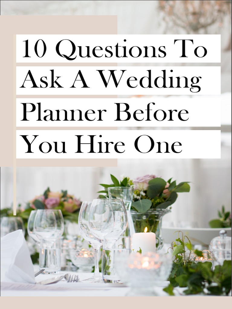 10 Questions To Ask Your Wedding Planner PDF Business