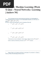 Machine Learning Andrew NG Week 5 Quiz 1