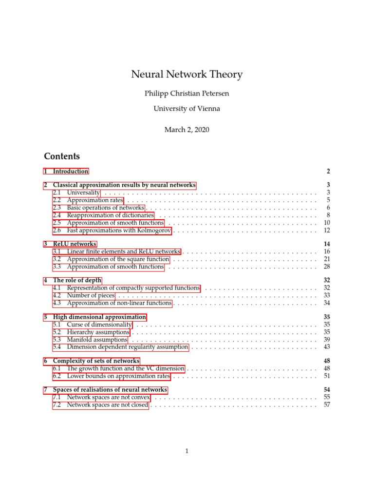 Neural Network Theory Overview | PDF | Deep Learning | Analysis