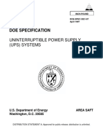 Doe Specification: Uninterruptible Power Supply (Ups) Systems