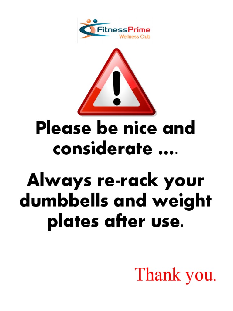 Rerack Weights: Gym Etiquette Reminder | PDF