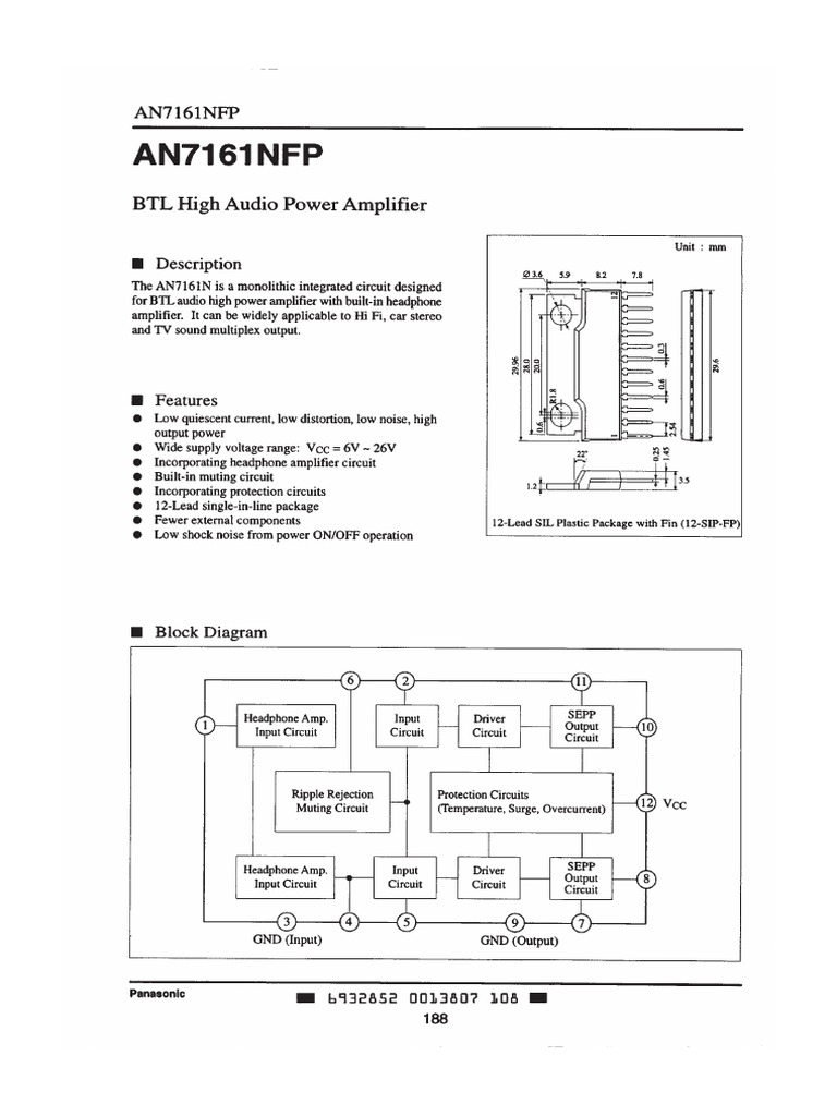 1057 020635 An7161nfp Panasonic PDF | PDF