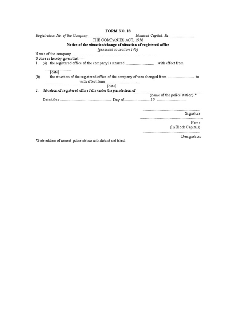 Notice of Registered Office Change | PDF