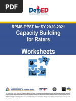 RPMS-PPST SY 2020-2021 Capacity Building For Raters - Worksheets With COT