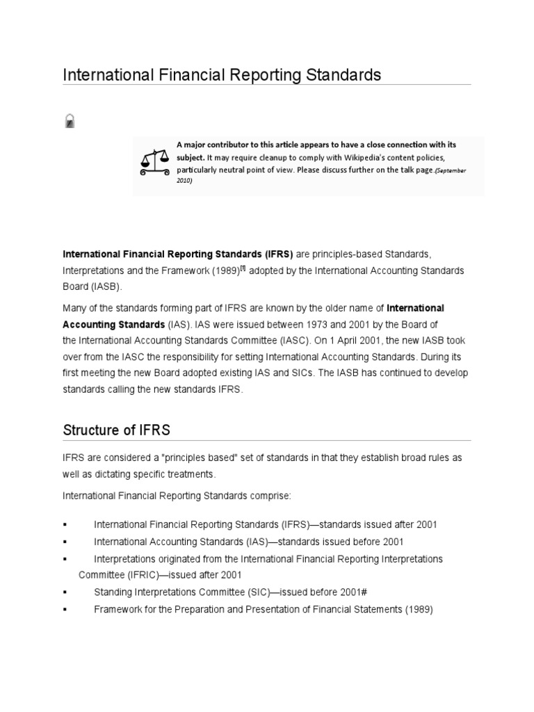 Overview of International Financial Reporting Standards | PDF ...