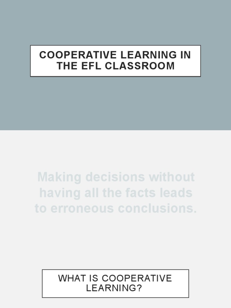 Effective Cooperative Learning in EFL | PDF | Behaviorism | Learning