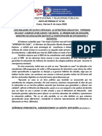 Nota de Prensa Nº 37-20