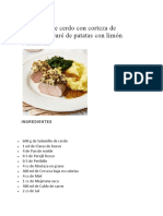 Solomillo de Cerdo Con Corteza de Mostaza y Puré de Patatas Con Limón