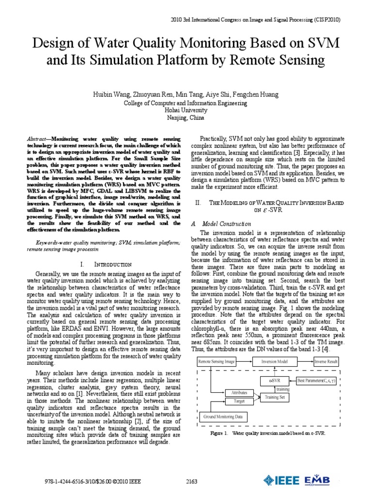 Design of Water Quality Monitoring Based On SVM and Its Simulation ...