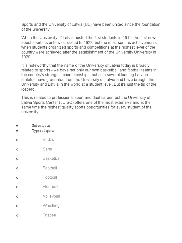 Types Of Sports Pdf Track And Field Olympic Sports