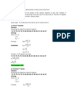 Measures of Relative Position