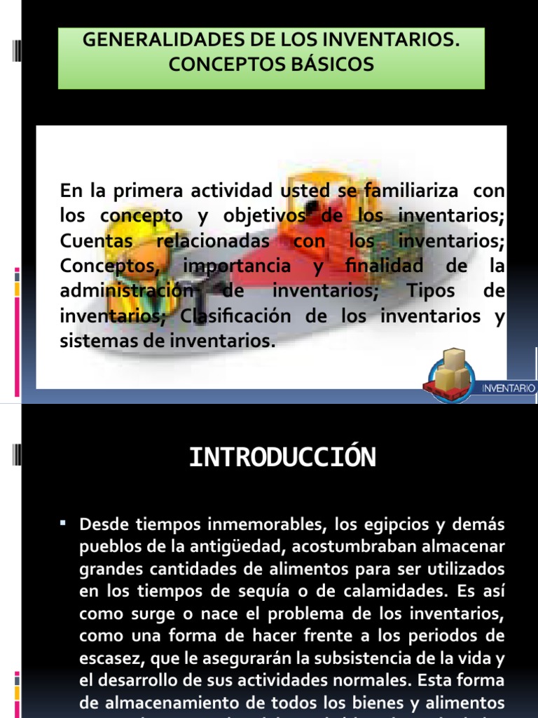 Generalidades de Los Inventarios | PDF | Inventario | Materia prima