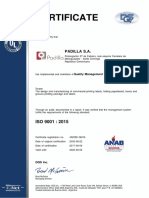 Certificate ISO 9001 Certification Padilla S.A. Manufacturing Labels Boxes