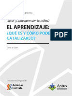 Artículo El Aprendizaje ¿Qué Es y Cómo Podemos Catalizarlo PDF