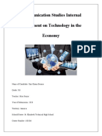 Communication Studies Internal Assessment On Technology in A Countries Economy