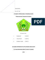 Keperawatan Medikal Bedah Ns. Sulastri, S. Kep., M. Kep: Standar Operasional Prosedur (Sop) Pemasangan Transfusi Darah