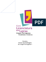 Licenciatura em Letras - Língua Portuguesa Modalidade A Distância - Disciplina Ensino - Aprendizagem Da Língua Portuguesa I PDF