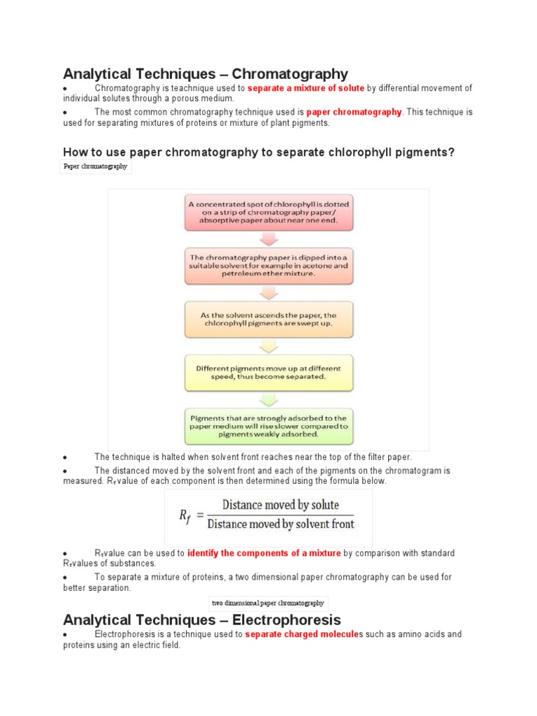 Analytical Techniques Chromatography How To Use Paper Chromatography To Separate Chlorophyll