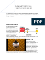 Contaminación en Los Sistemas de Fluidos de Su Máquina