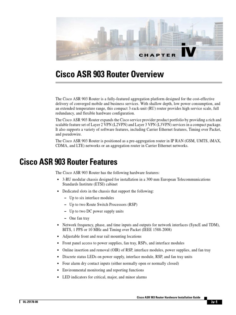 Cisco ASR 903 Router Features | PDF | Power Supply | Alternating Current