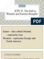 Lesson 4: The Self in Eastern and Western Thoughts