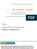 Predict The Response Variable: Kazeem Adepoju, PH.D Wednesday, June 17, 2020