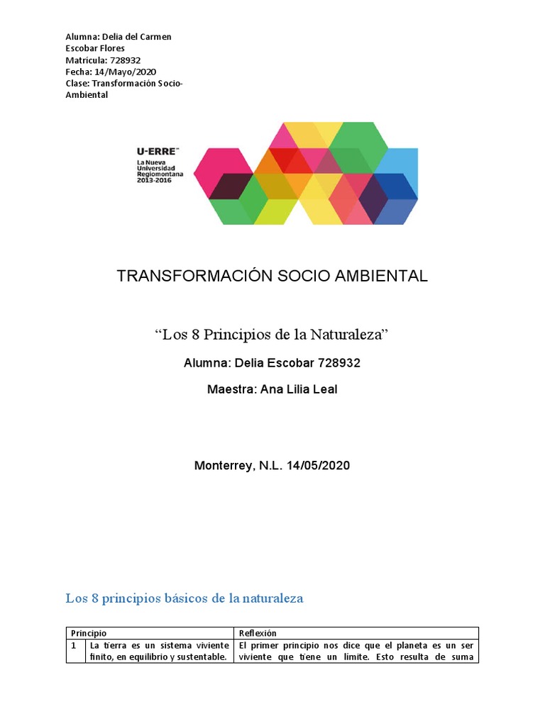 8 Principios de La Naturaleza | Descargar gratis PDF | Ecosistema ...