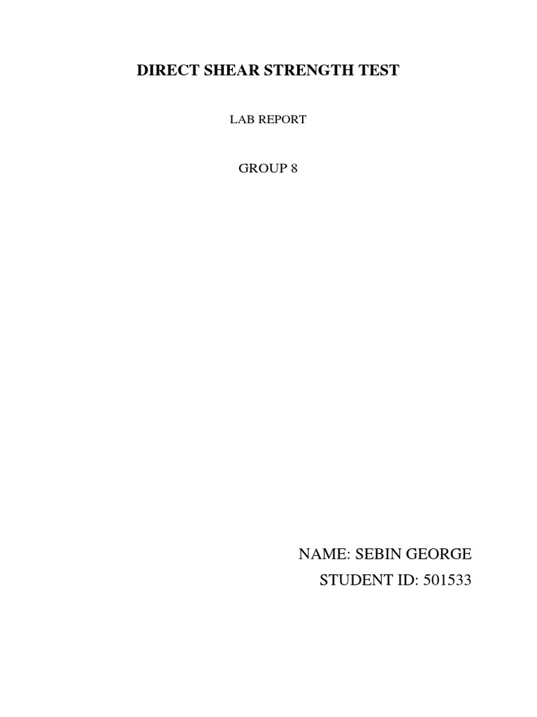 Direct Shear Strength Test Report | PDF | Strength Of Materials | Nature