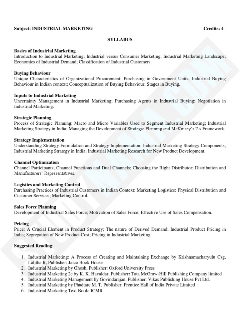 Industrial Marketing PDF Marketing Market (Economics)