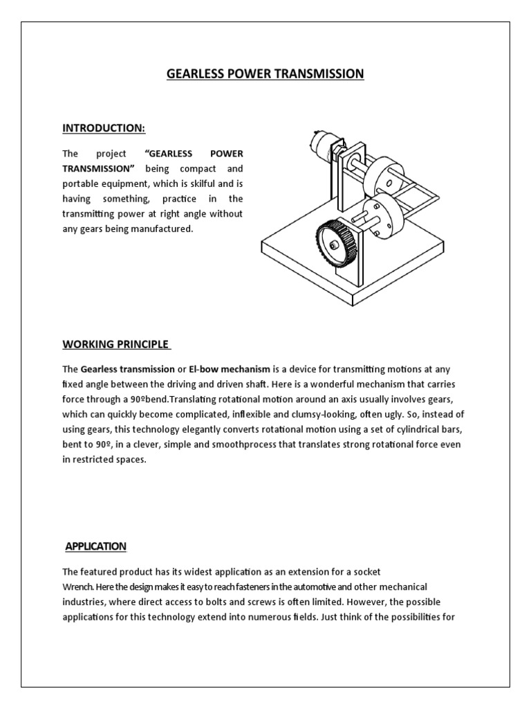 Gearless Power Transmission TRANSMISSION" Being Compact and PDF