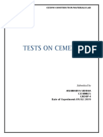Tests On Cement: Ce5090 Construction Materials Lab