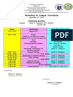 Seminar - Workshop On Campus Journalism: Time Activities Key Person/s