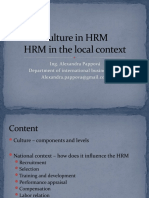 Culture in HRM HRM in The Local Context: Ing. Alexandra Pappová Department of International Business, 4a21