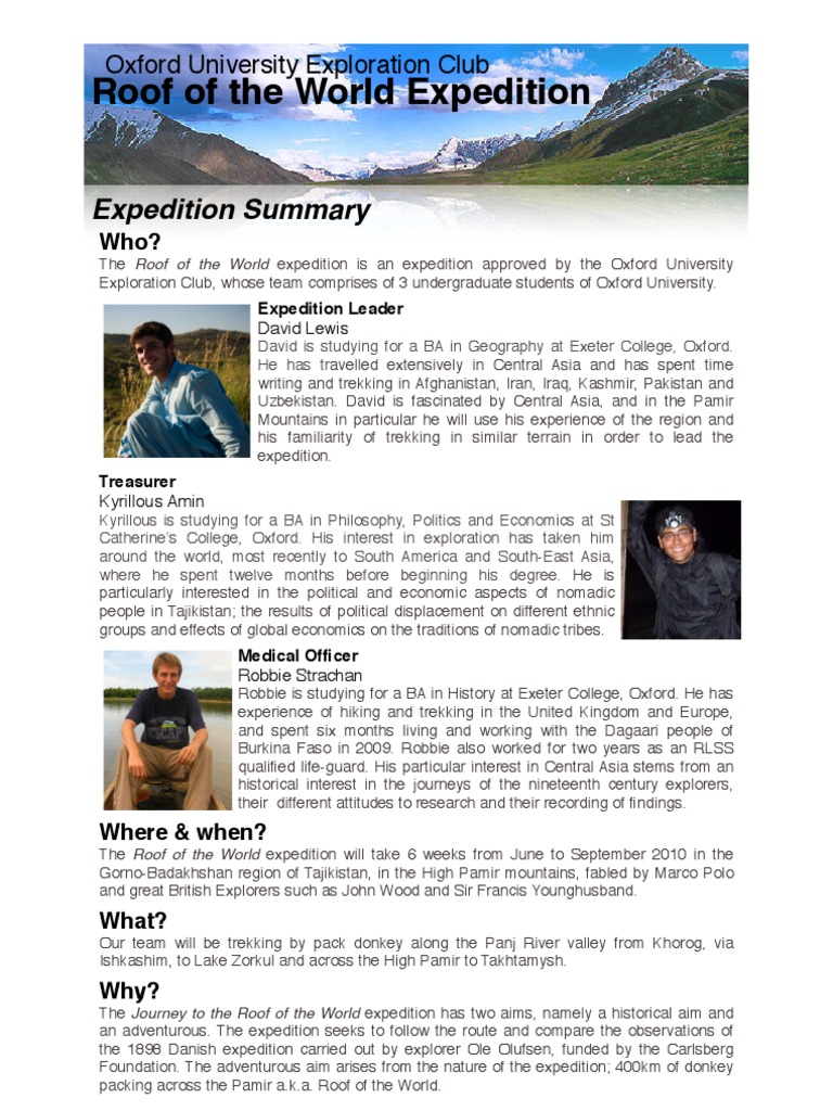Expedition Summary | PDF | Central Asia | University Of Oxford