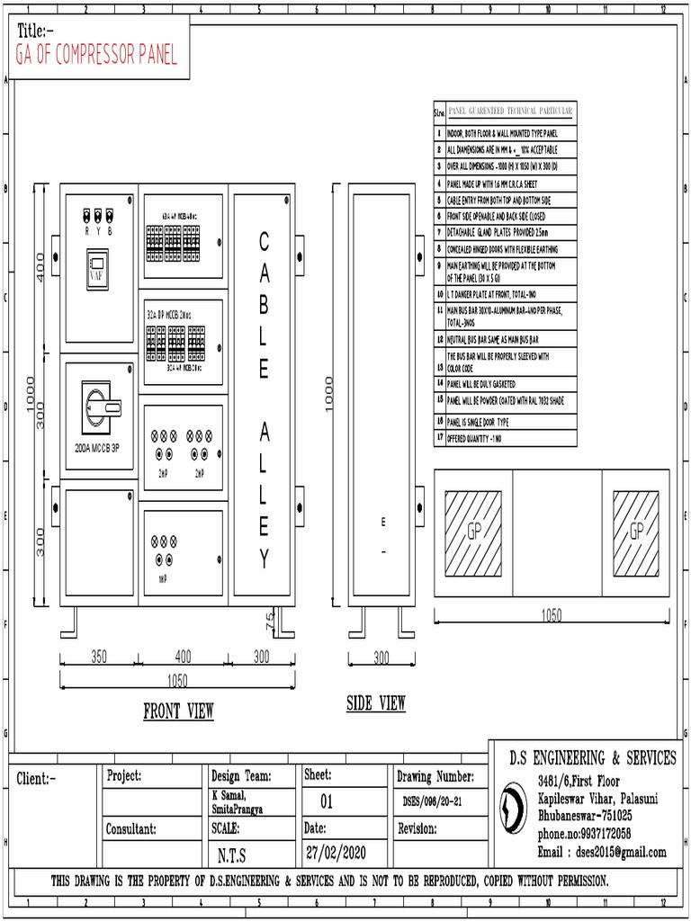 Compressor Electrical Panel Design | PDF