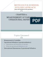 Research Methods For Business: A Skill Building Approach: Measurement of Variables: Operational Definition
