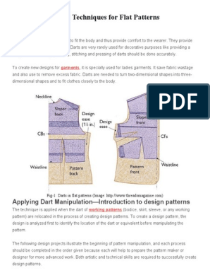 Dart Manipulation Techniques For Flat Patterns, PDF