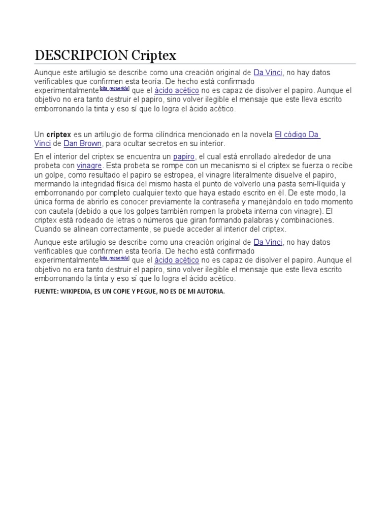 Juego Cryptex | PDF