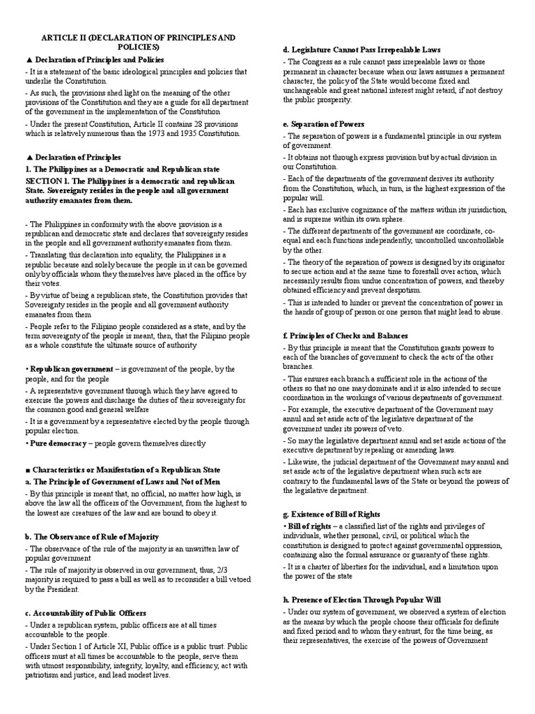 Understanding the Declaration of Principles and Policies in the ...