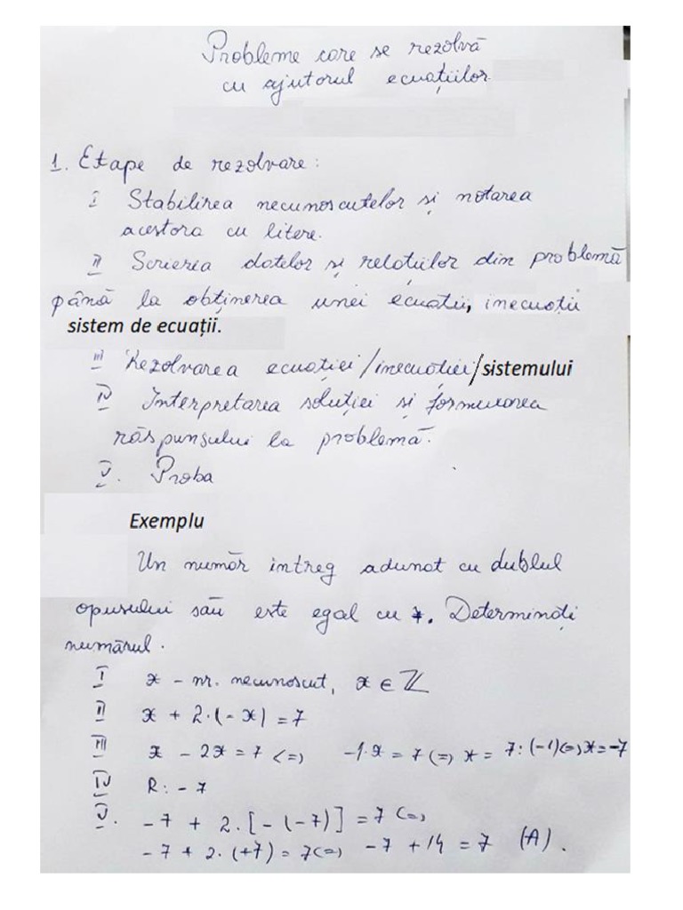Rezolvarea Problemelor Cu Ajutorul Ecuaaiilor InecuaÈ›iilor Sau Al Sistemelor De EcuaÈ›ii Copy Pdf