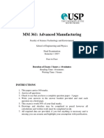 MM 361: Advanced Manufacturing: Instructions