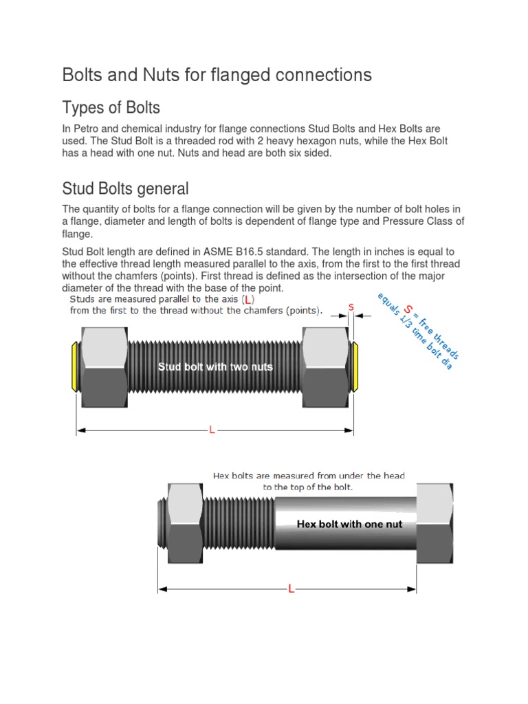 Stud Bolts for Flanged Connections | PDF